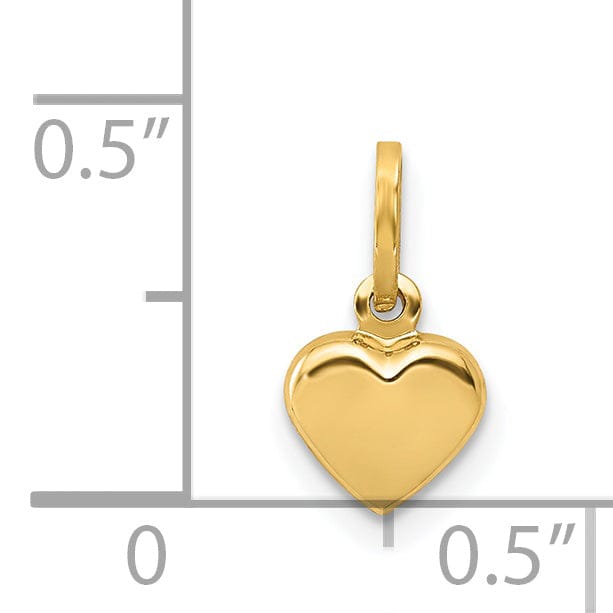Lovely Rita's Pendants & Charms 14K Yellow Gold Polished 3-D Puffed Heart Shape Pendant