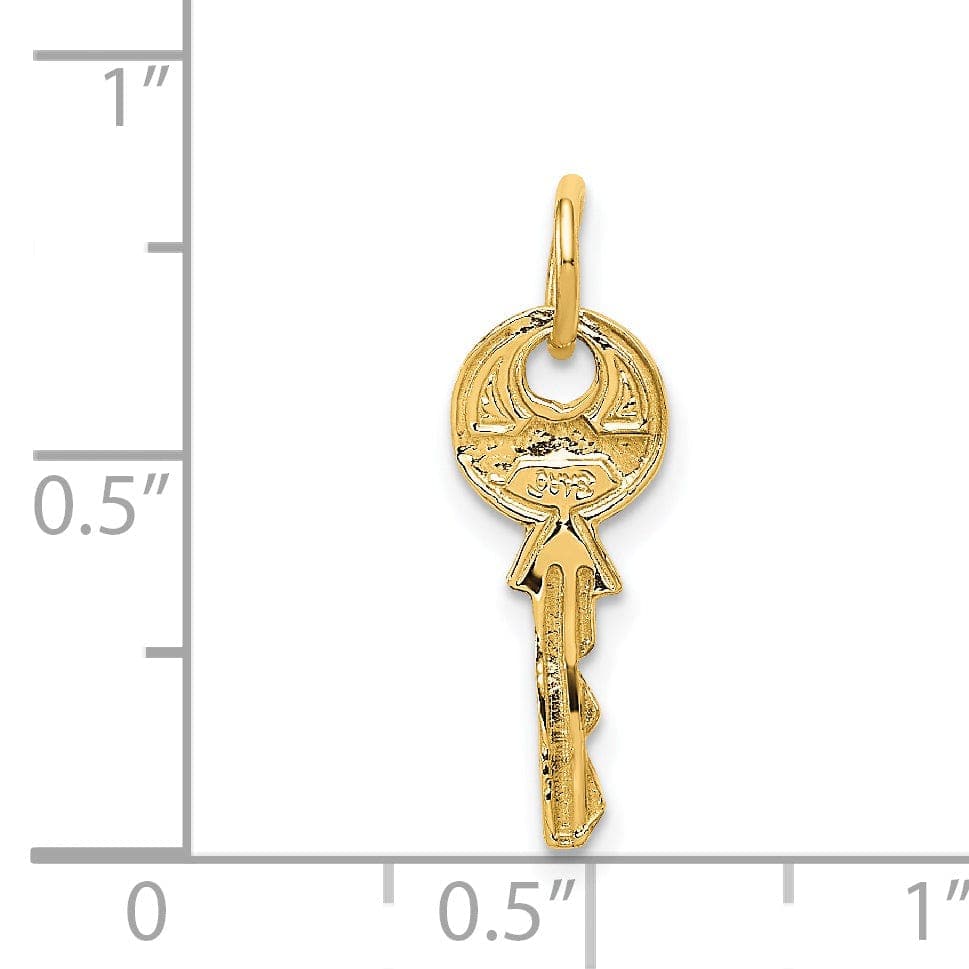 Lovely Rita's Pendants & Charms 14K Yellow Gold Polished 3-D Rounded Top Key Charm Pendant
