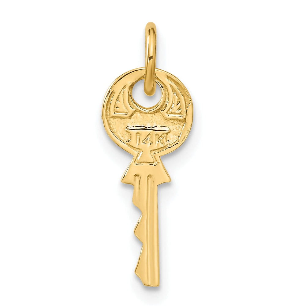 Lovely Rita's Pendants & Charms 14K Yellow Gold Polished 3-D Rounded Top Key Charm Pendant