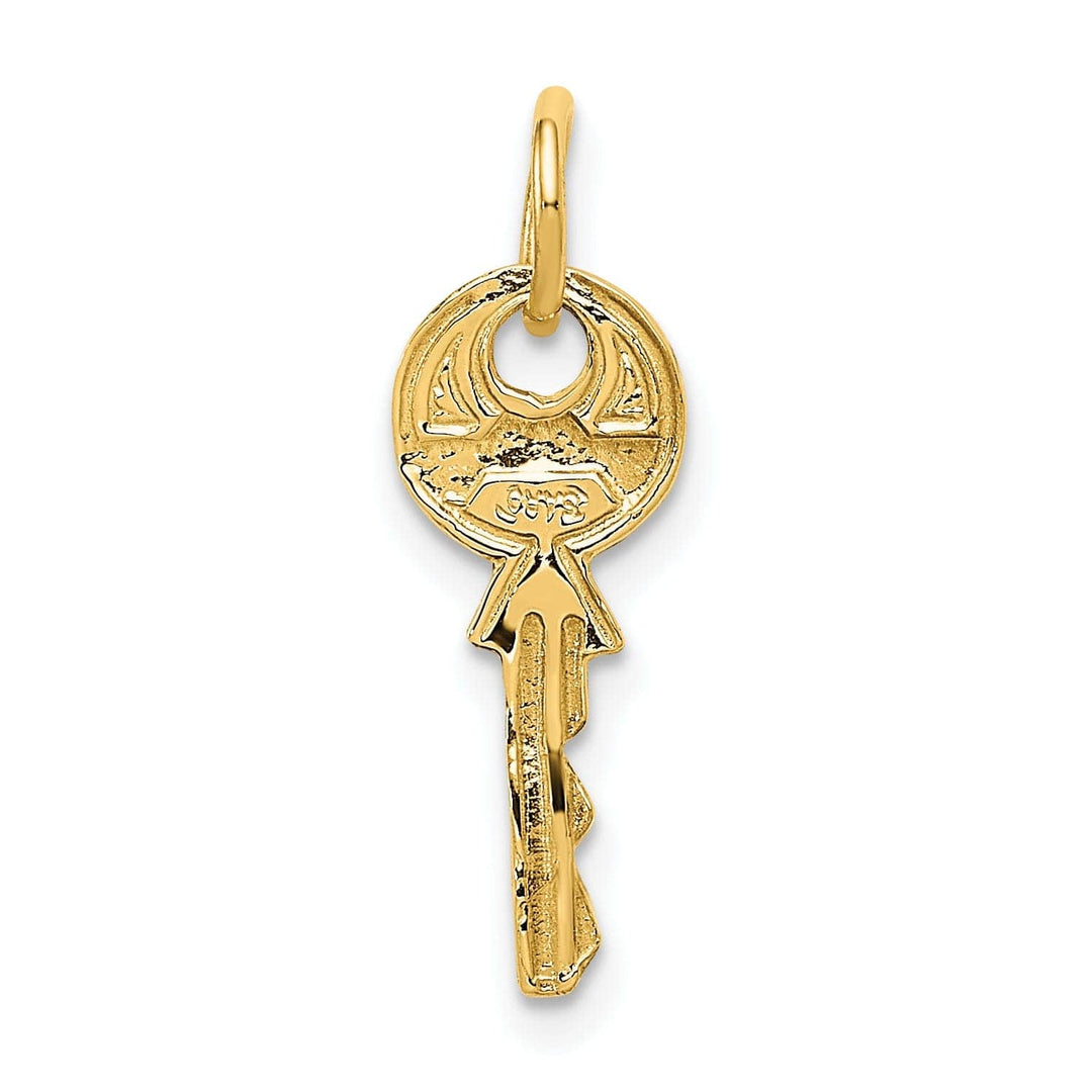 Lovely Rita's Pendants & Charms 14K Yellow Gold Polished 3-D Rounded Top Key Charm Pendant