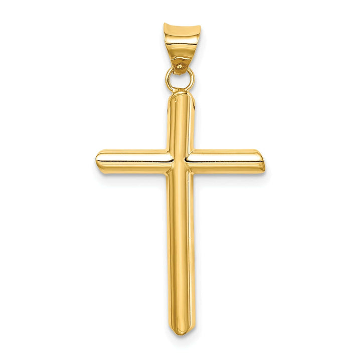 Lovely Rita's Pendants & Charms 14k Yellow Gold Polished 3-D Tube Cross Pendant