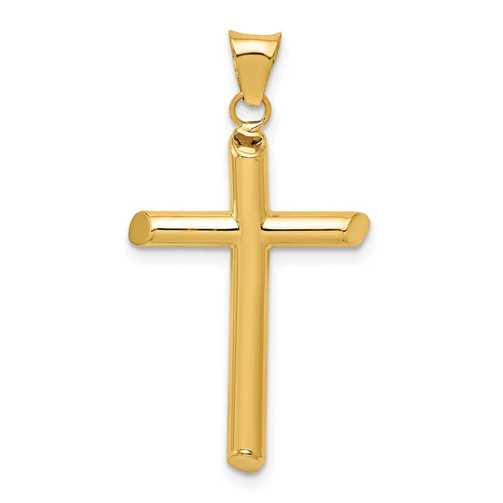 Lovely Rita's Pendants & Charms 14k Yellow Gold Polished 3-D Tube Cross Pendant
