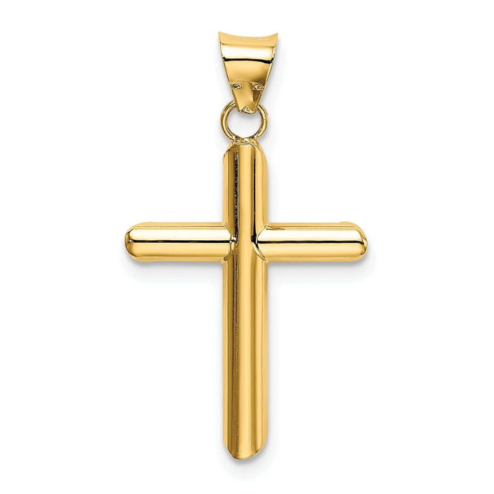 Lovely Rita's Pendants & Charms 14k Yellow Gold Polished 3-D Tube Cross Pendant