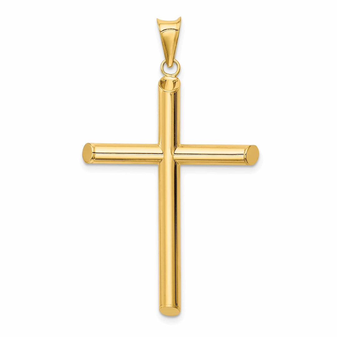 Lovely Rita's Pendants & Charms 14k Yellow Gold Polished 3-D Tube Cross Pendant