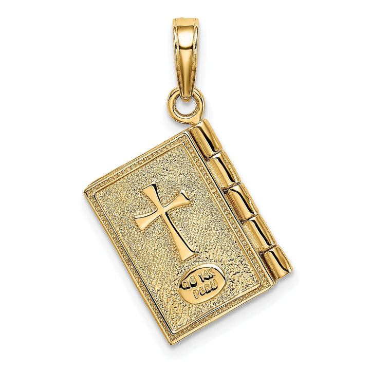 Lovely Rita's Pendants & Charms 14K Yellow Gold Polished 3D Moveable Pages Serenity Prayer Book Pendant