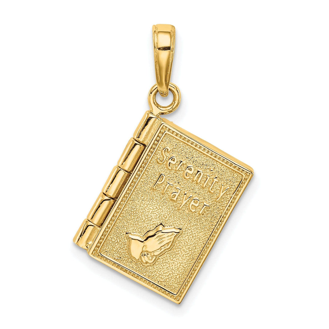 Lovely Rita's Pendants & Charms 14K Yellow Gold Polished 3D Moveable Pages Serenity Prayer Book Pendant