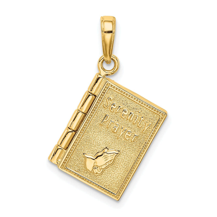 Lovely Rita's Pendants & Charms 14K Yellow Gold Polished 3D Moveable Pages Serenity Prayer Book Pendant