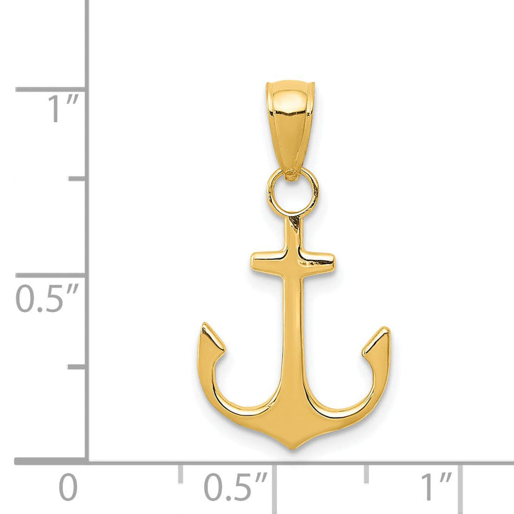 Lovely Rita's Pendants & Charms 14k Yellow Gold Polished Anchor Charm Pendant