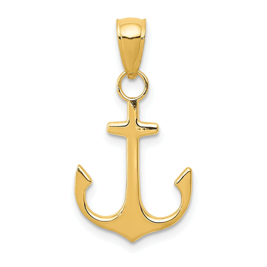 Lovely Rita's Pendants & Charms 14k Yellow Gold Polished Anchor Charm Pendant