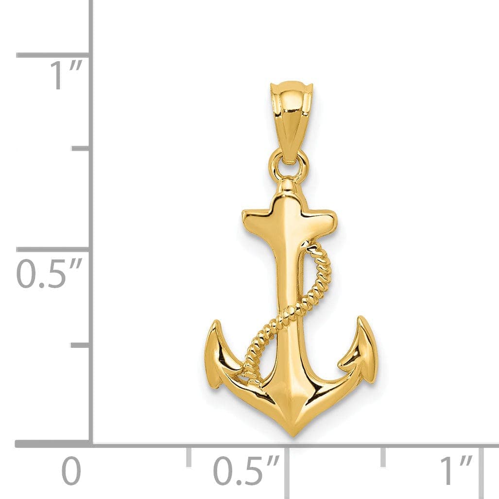 Lovely Rita's Pendants & Charms 14k Yellow Gold Polished Anchor Pendant