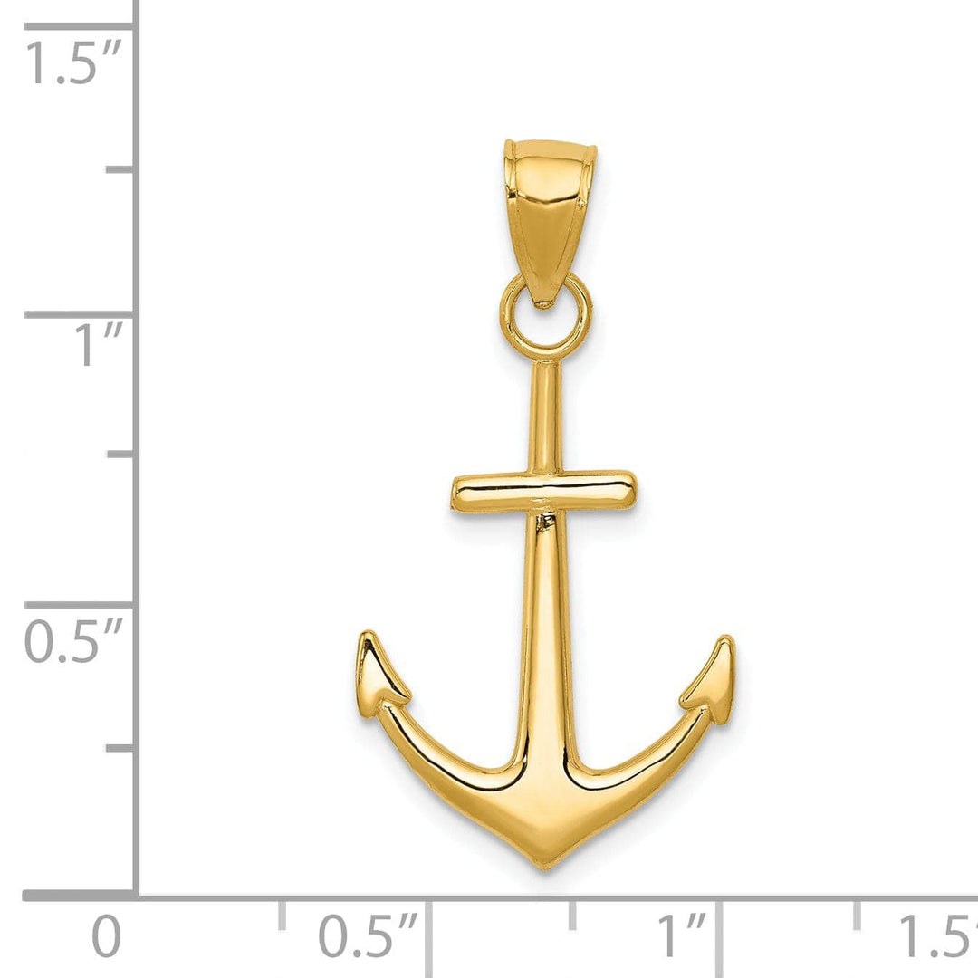 Lovely Rita's Pendants & Charms 14k Yellow Gold Polished Anchor Pendant