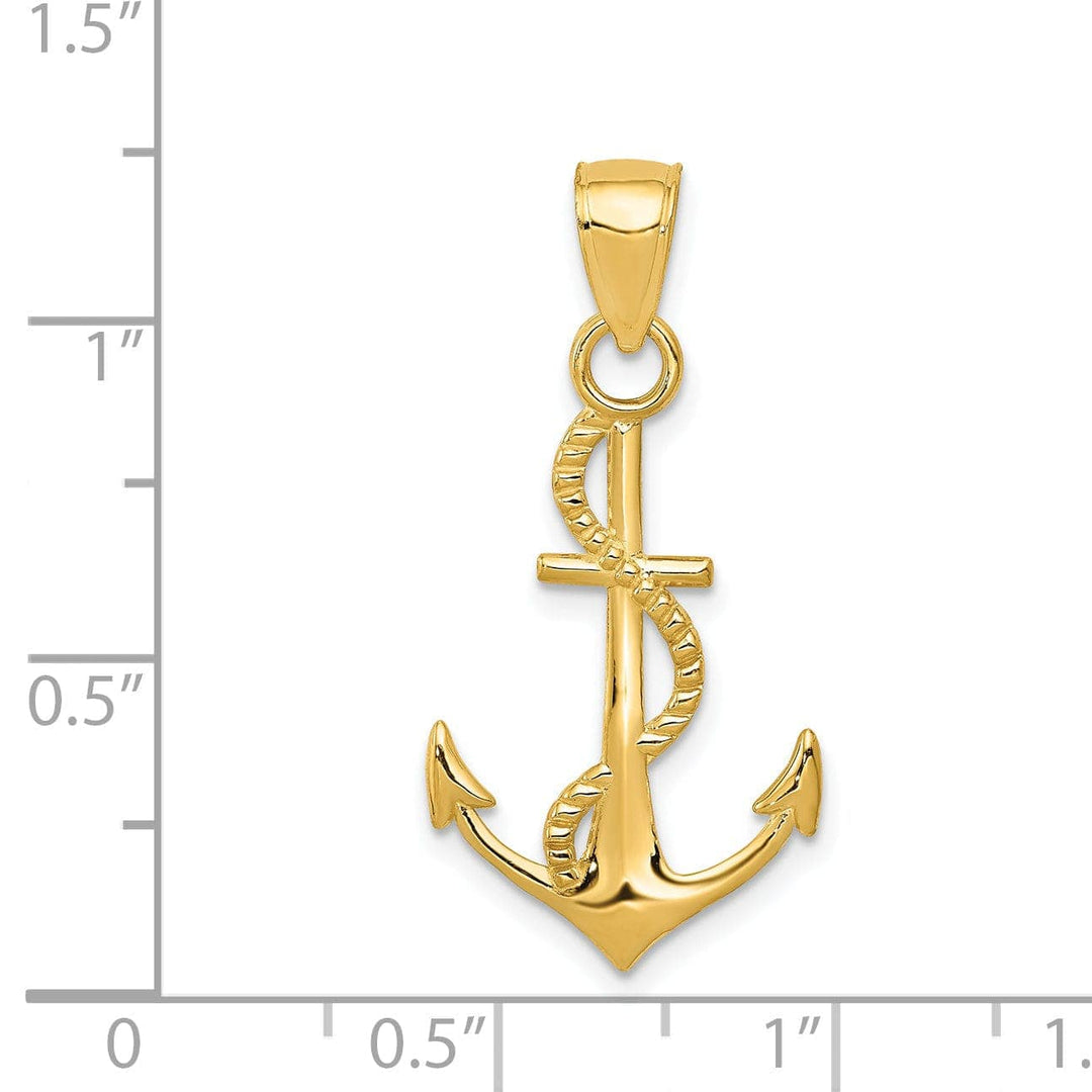 Lovely Rita's Pendants & Charms 14k Yellow Gold Polished Anchor rope Pendant