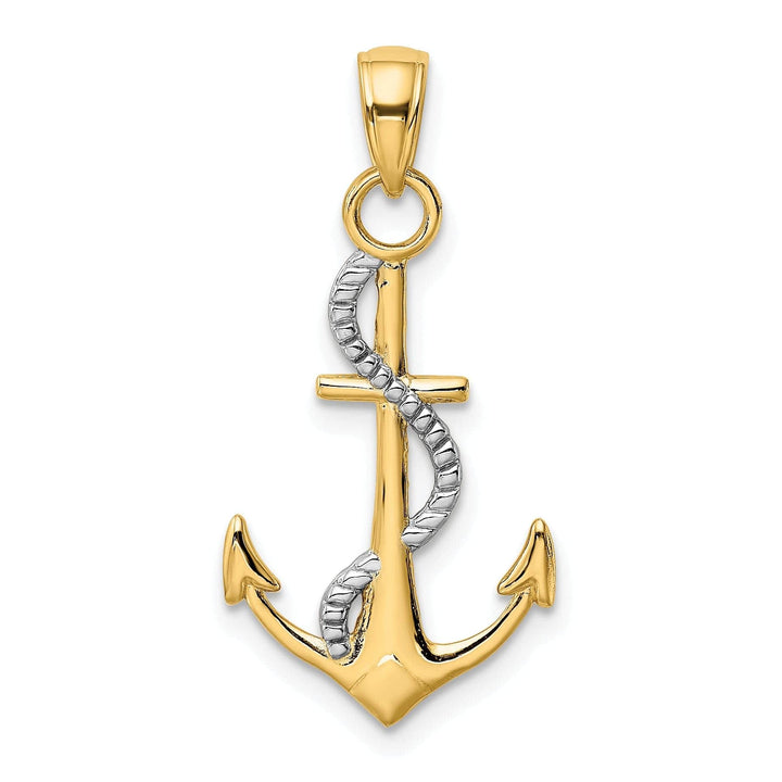 Lovely Rita's Pendants & Charms 14k Yellow Gold Polished Anchor rope Pendant