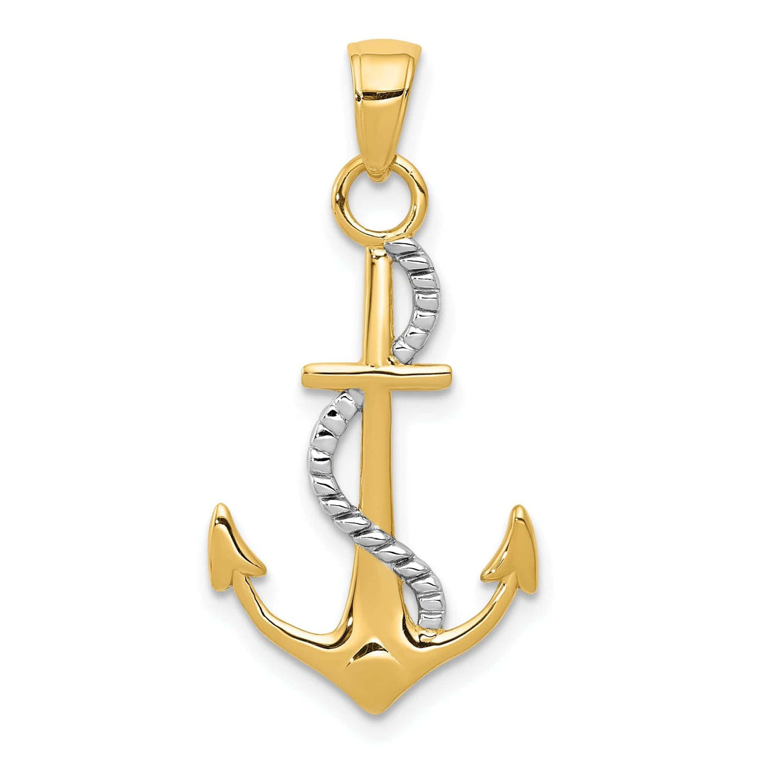Lovely Rita's Pendants & Charms 14k Yellow Gold Polished Anchor rope Pendant