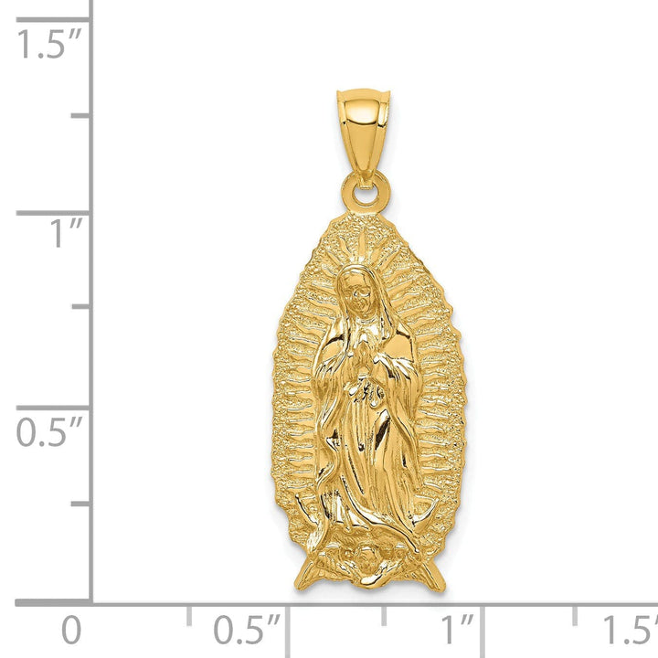 Lovely Rita's Pendants & Charms 14k Yellow Gold Polished and Textured Guadalupe Pendant