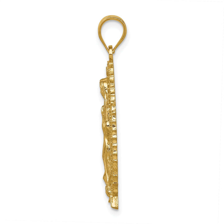 Lovely Rita's Pendants & Charms 14k Yellow Gold Polished and Textured Guadalupe Pendant