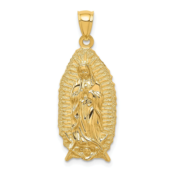 Lovely Rita's Pendants & Charms 14k Yellow Gold Polished and Textured Guadalupe Pendant
