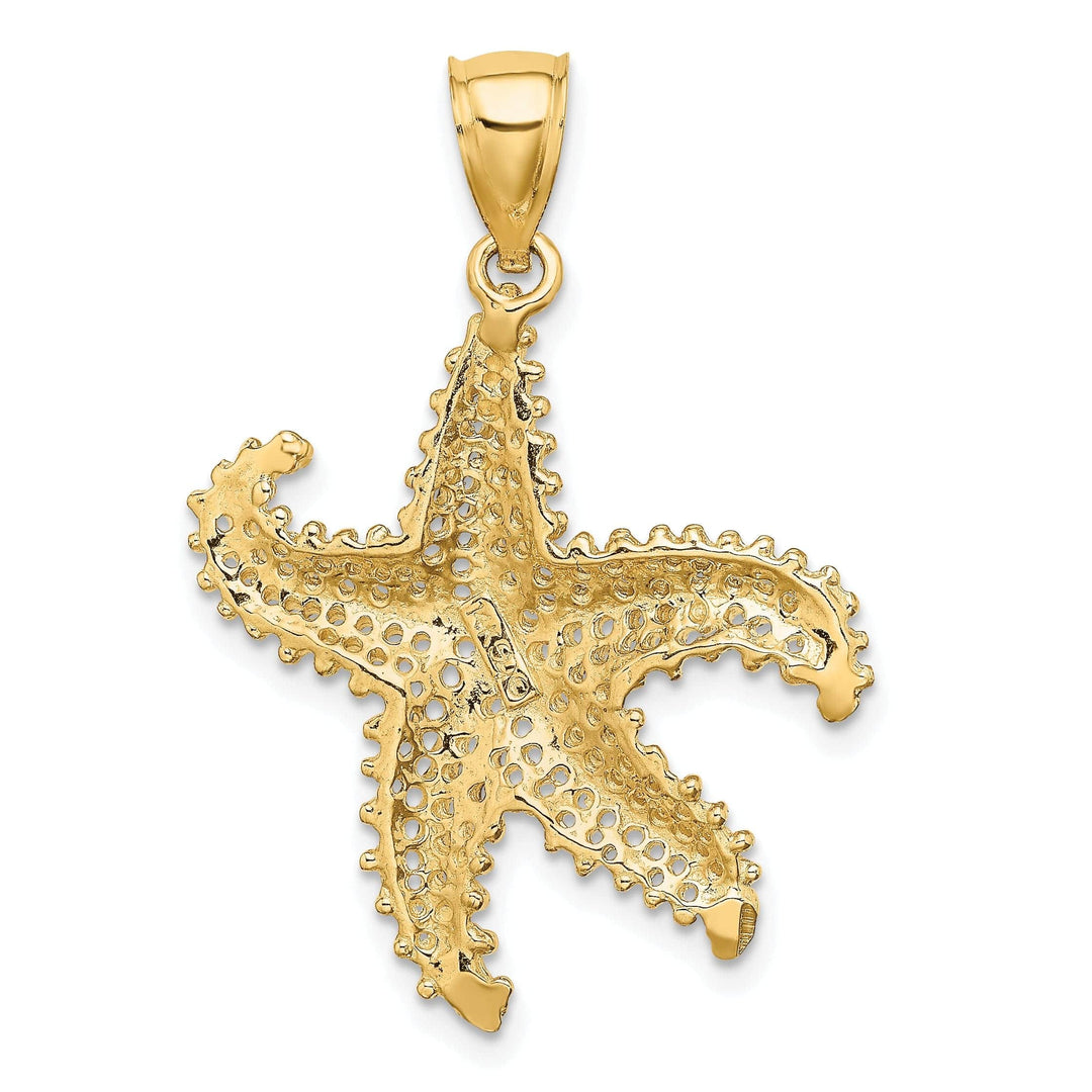 Lovely Rita's Pendants & Charms 14K Yellow Gold Polished Beaded Design Starfish Charm Pendant