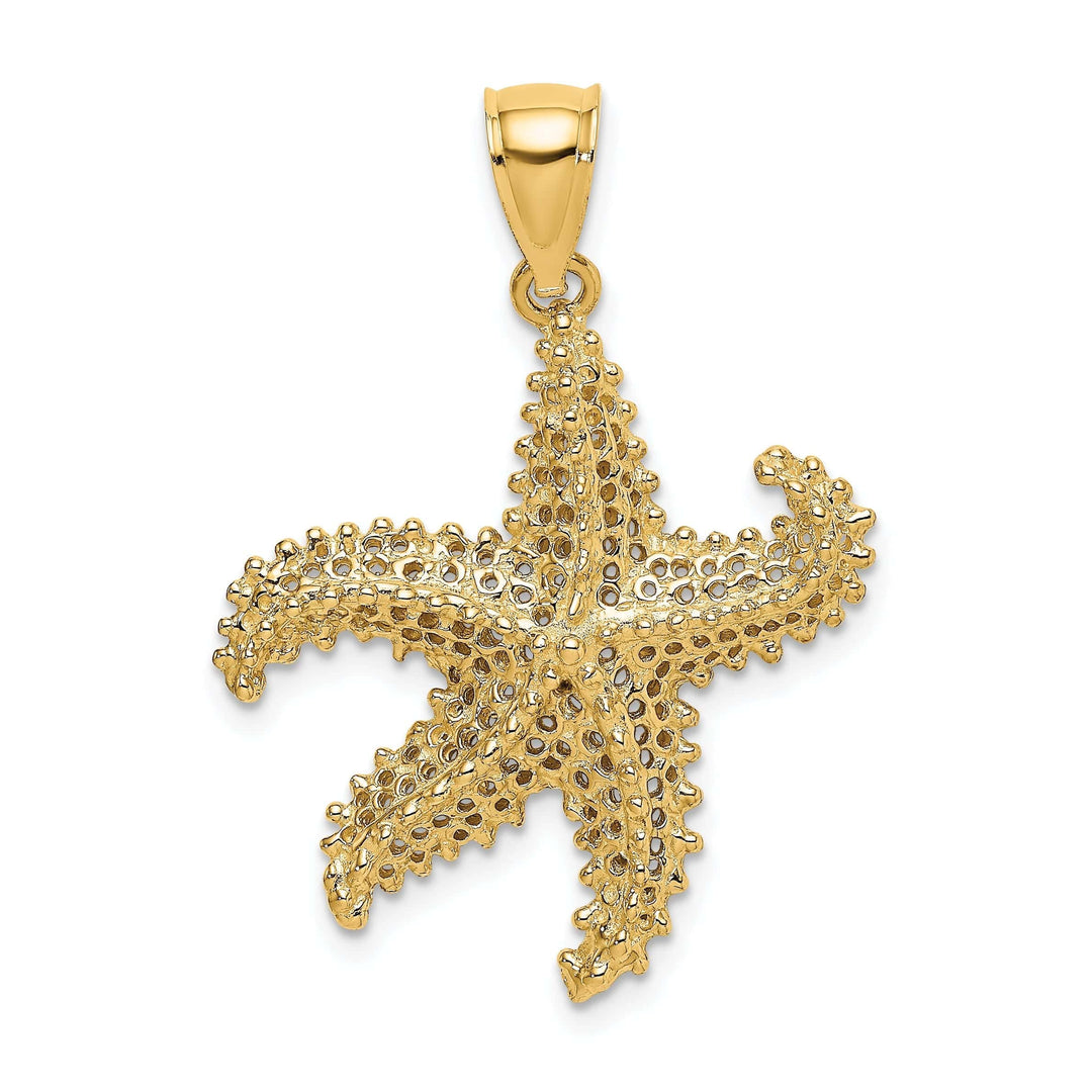 Lovely Rita's Pendants & Charms 14K Yellow Gold Polished Beaded Design Starfish Charm Pendant