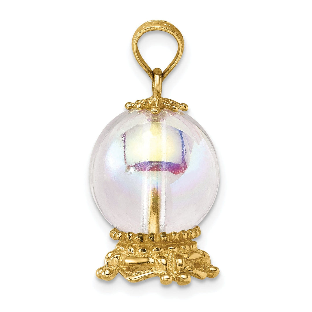 Lovely Rita's Pendants & Charms 14K Yellow Gold Polished Beaded Finish 3-D Crystal Ball Pendant