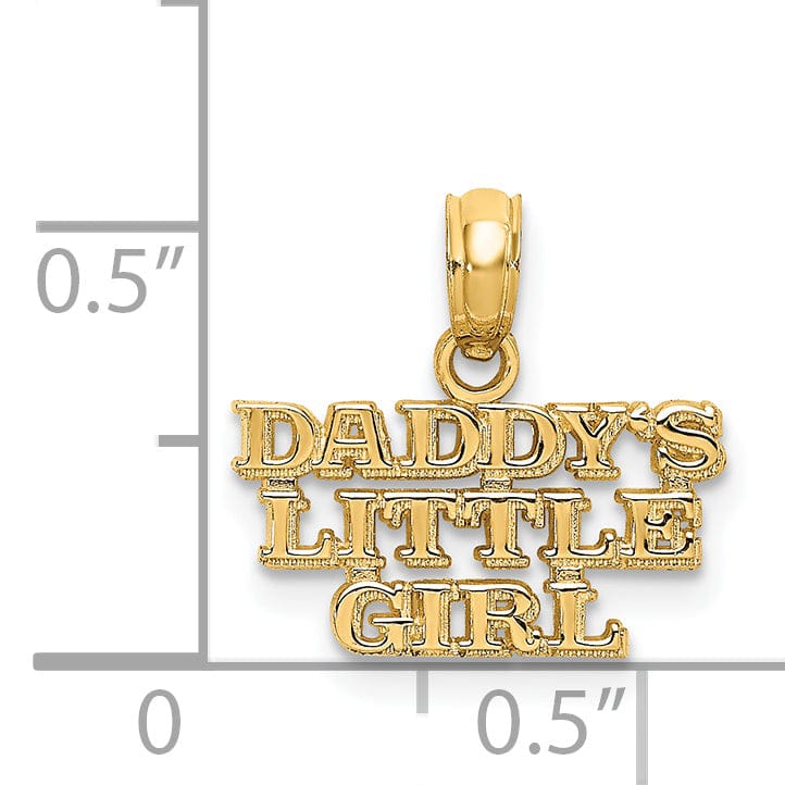 Lovely Rita's Pendants & Charms 14k Yellow Gold Polished Beaded Textured Finish DADDYS LITTLE GIRL Charm Design Pendant