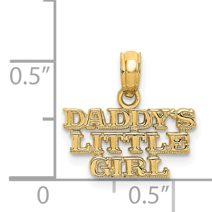 Lovely Rita's Pendants & Charms 14k Yellow Gold Polished Beaded Textured Finish DADDYS LITTLE GIRL Charm Design Pendant
