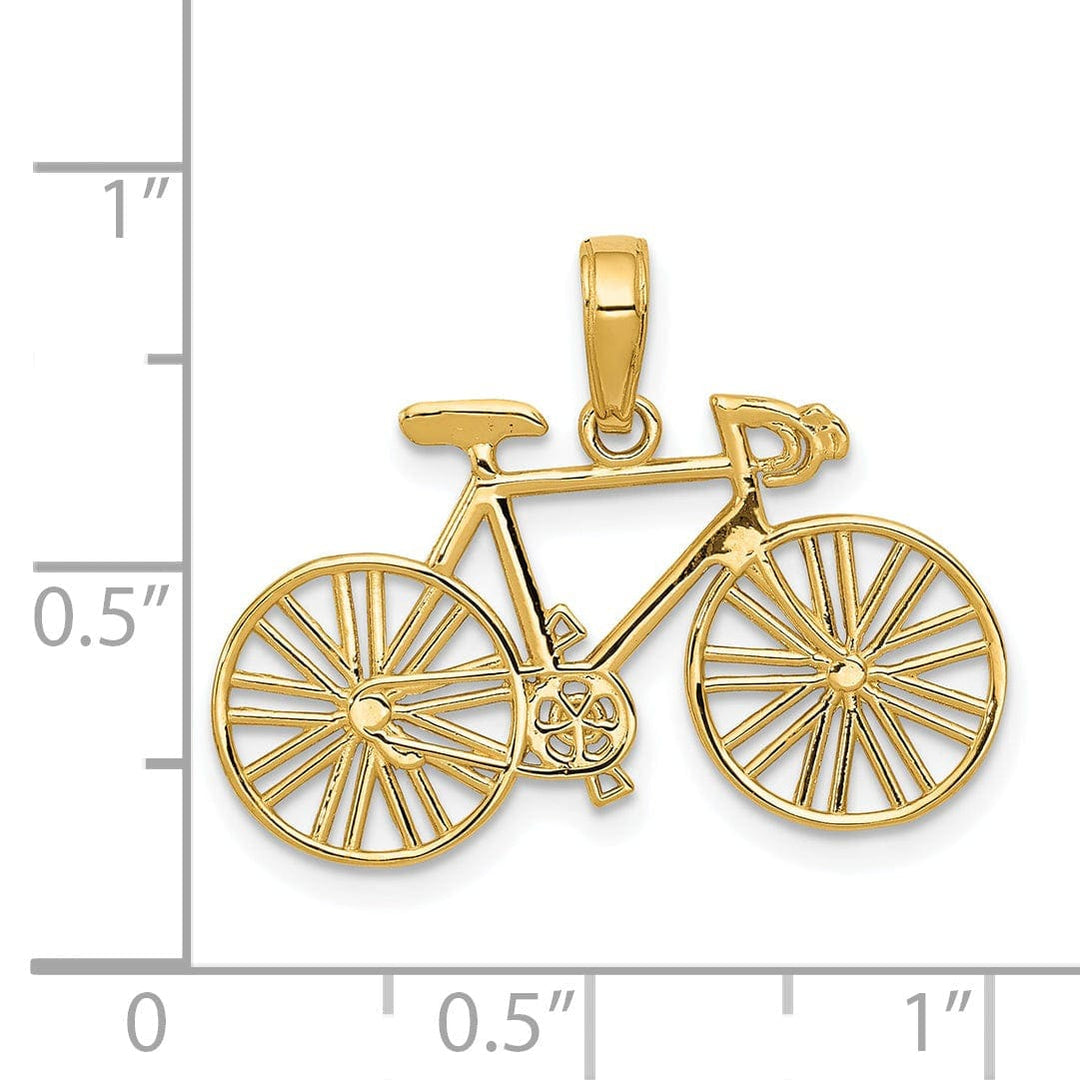 Lovely Rita's Pendants & Charms 14k Yellow Gold Polished Bicycle Charm