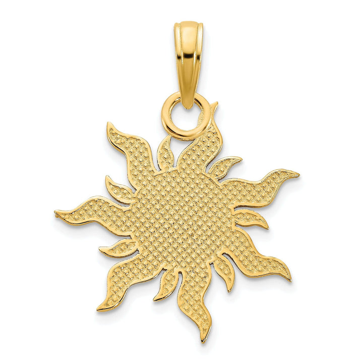 Lovely Rita's Pendants & Charms 14k Yellow Gold Polished, Black Enamel Finish I LOVE MY SUNSHINE Sun Shape Design Charm Pendant