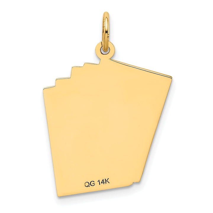 Lovely Rita's Pendants & Charms 14k Yellow Gold Polished  Black Enameled Finish Royal Flush Playing Cards Charm Pendant