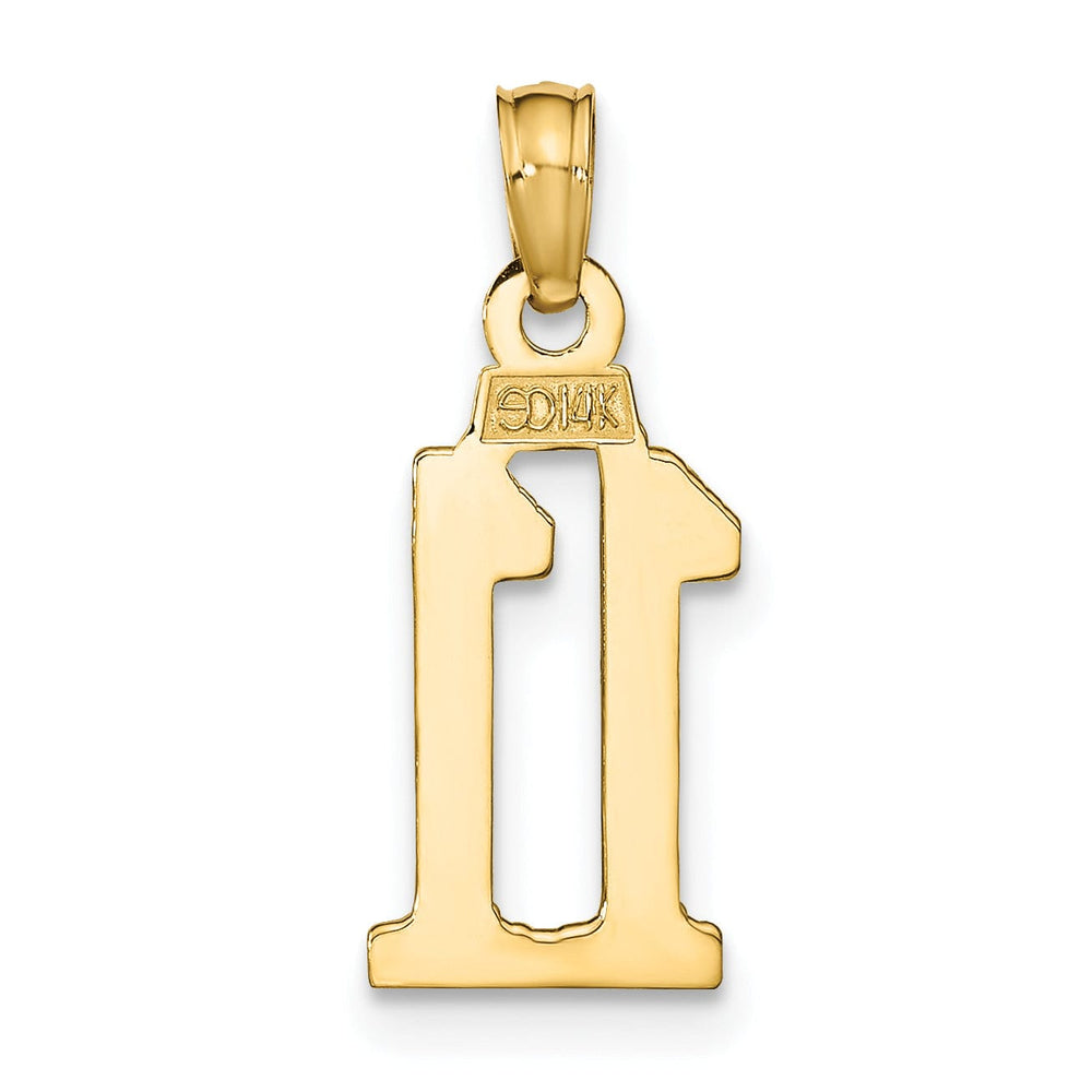 Lovely Rita's Pendants & Charms 14K Yellow Gold Polished Block Script Design Number 11 Pendant