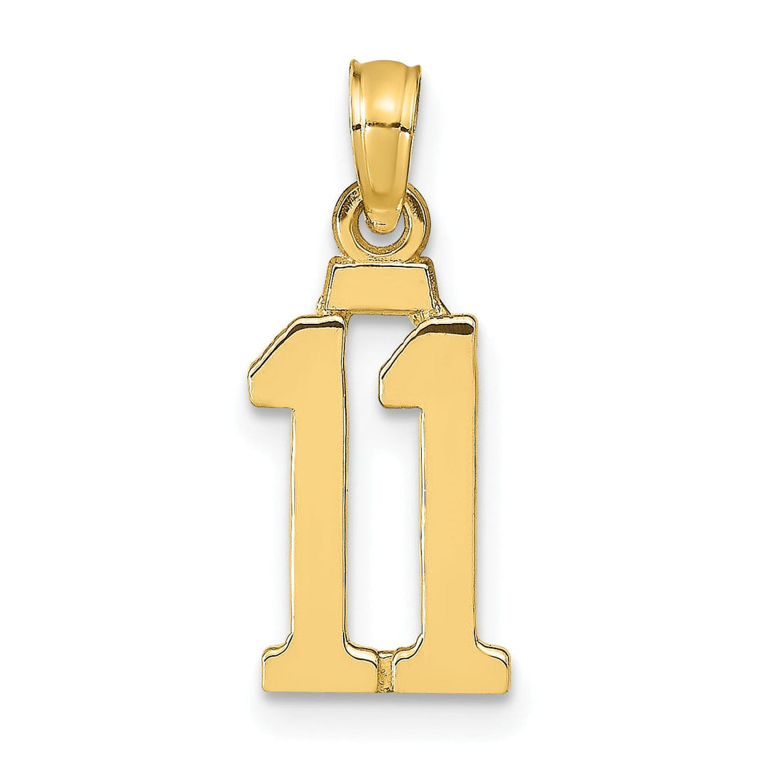 Lovely Rita's Pendants & Charms 14K Yellow Gold Polished Block Script Design Number 11 Pendant