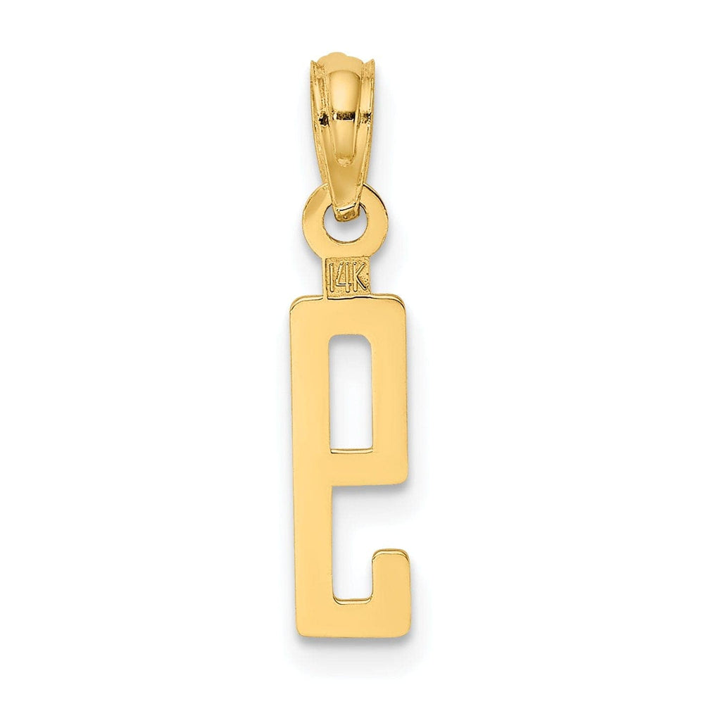 Lovely Rita's Pendants & Charms 14K Yellow Gold Polished Block Script Design Number 9 Pendant