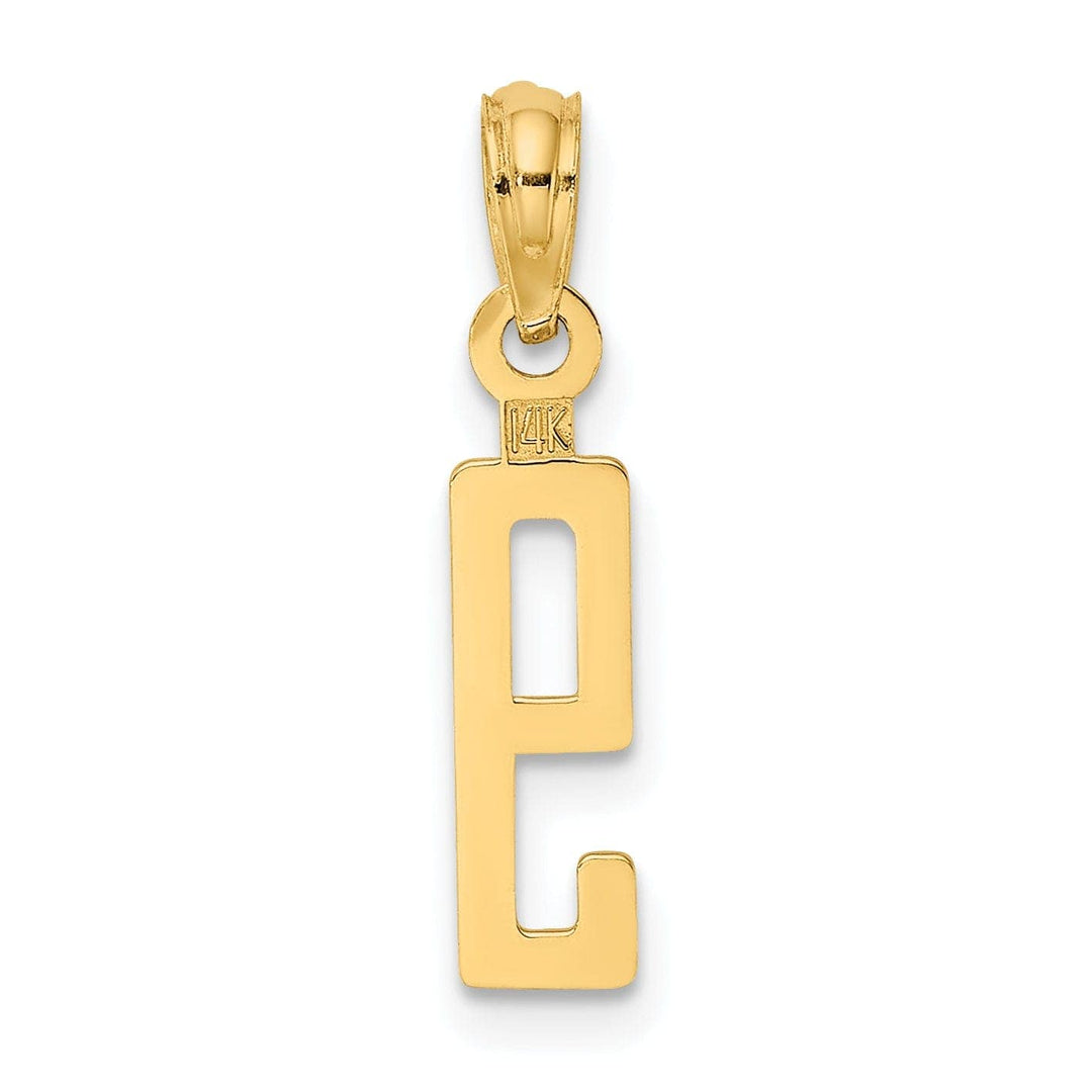Lovely Rita's Pendants & Charms 14K Yellow Gold Polished Block Script Design Number 9 Pendant