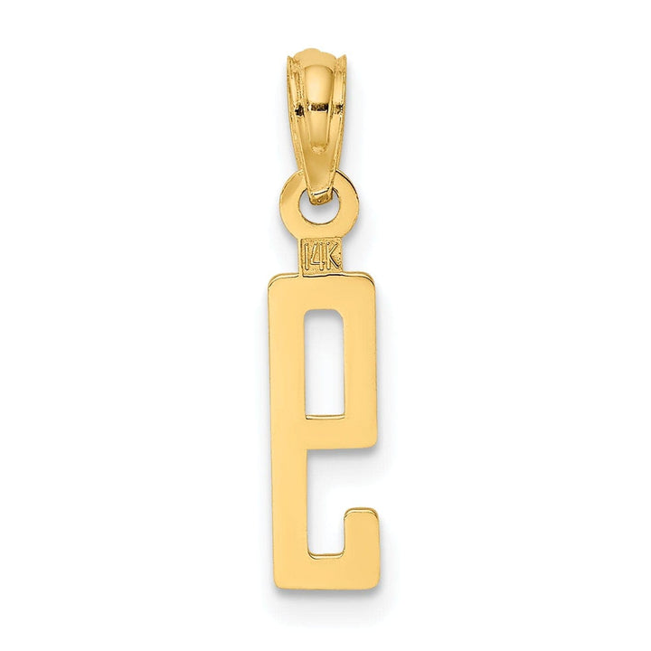 Lovely Rita's Pendants & Charms 14K Yellow Gold Polished Block Script Design Number 9 Pendant