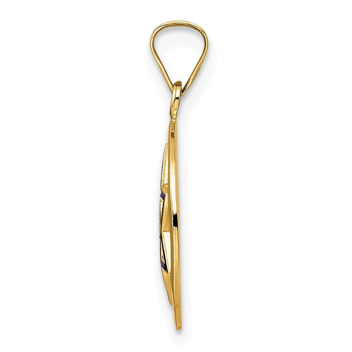 Lovely Rita's Pendants & Charms 14K Yellow Gold Polished Blue Enamel Finish Star Of David Pendant