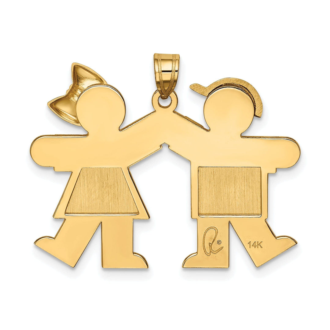 Lovely Rita's Pendants & Charms 14k Yellow Gold Polished Boy-Girl Twins Kiss Charm