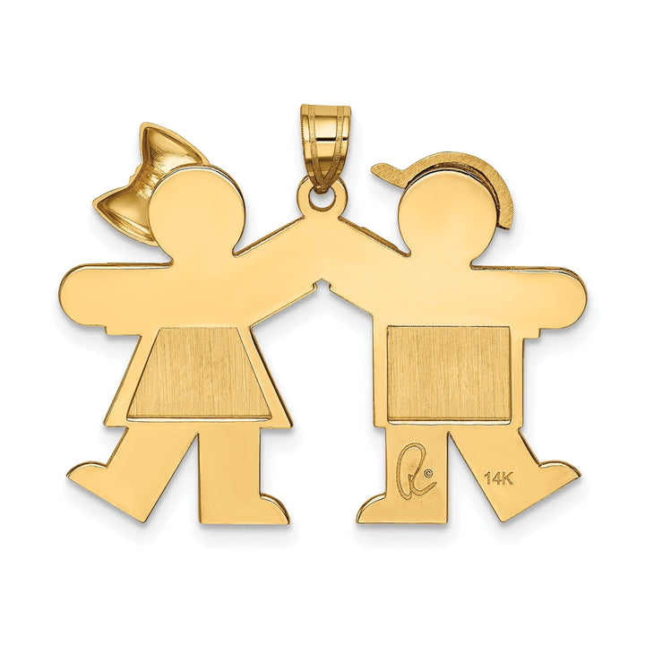 Lovely Rita's Pendants & Charms 14k Yellow Gold Polished Boy-Girl Twins Kiss Charm