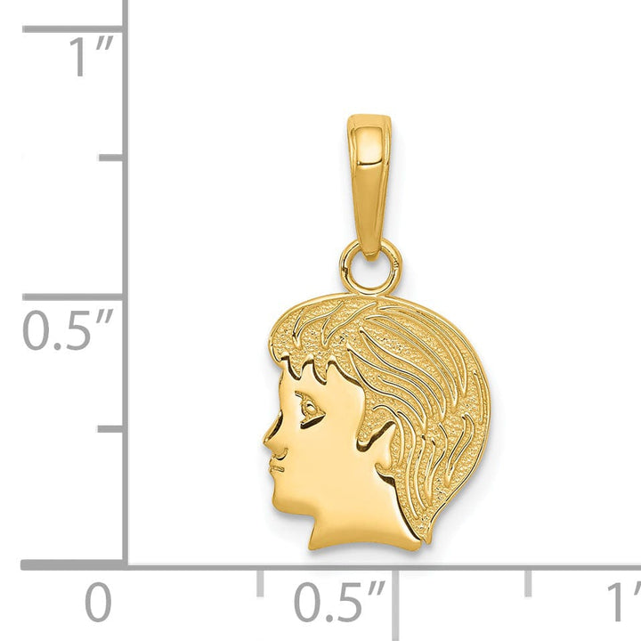 Lovely Rita's Pendants & Charms 14k Yellow Gold Polished Boy Head Charm Pendant
