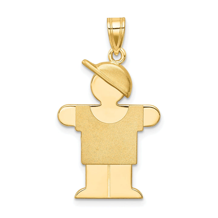 Lovely Rita's Pendants & Charms 14k Yellow Gold Polished Boy With Hat Hugs Charm