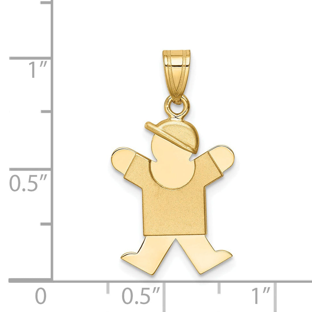 Lovely Rita's Pendants & Charms 14k Yellow Gold Polished Boy With Hat Joy Charm