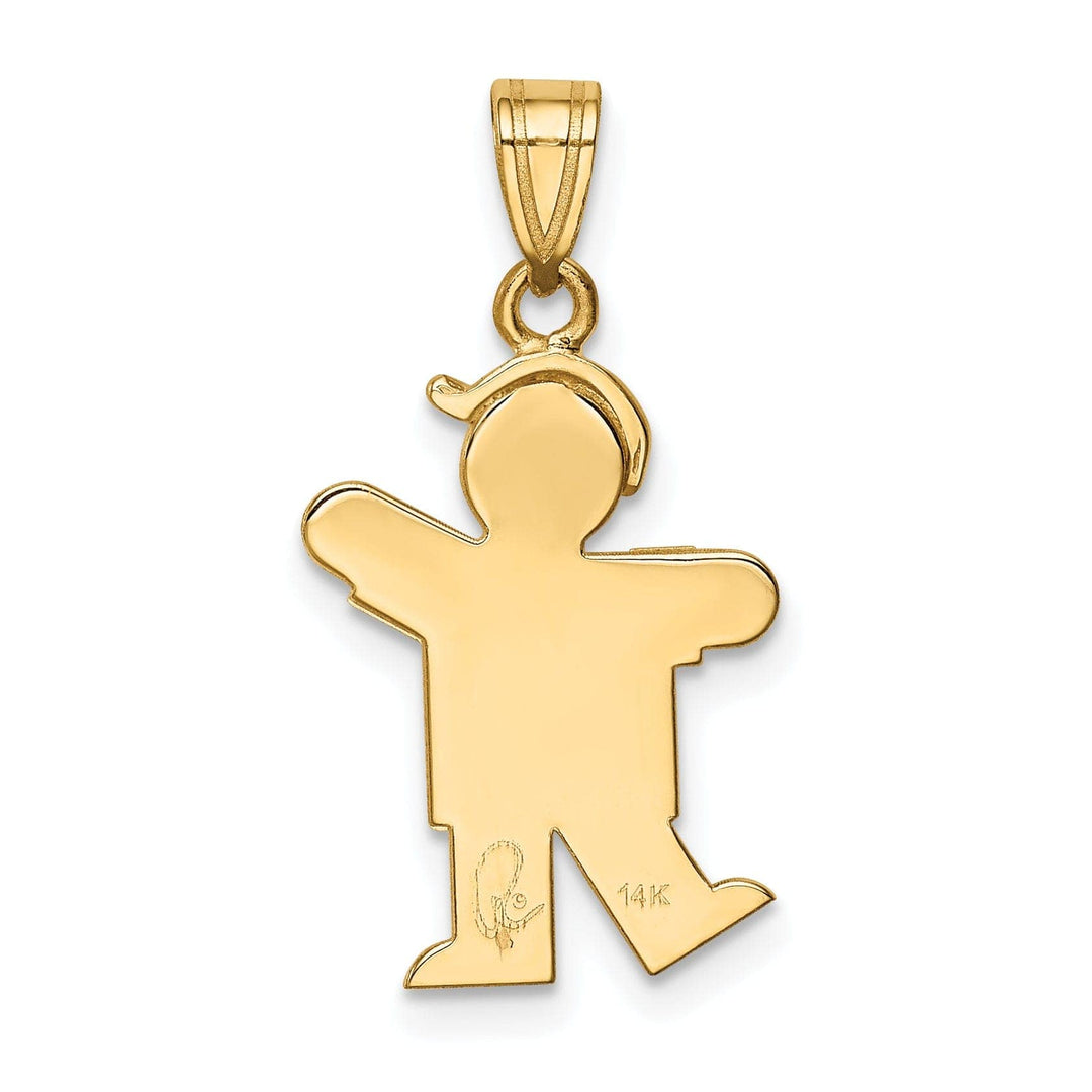 Lovely Rita's Pendants & Charms 14k Yellow Gold Polished Boy With Hat Kiss Charm