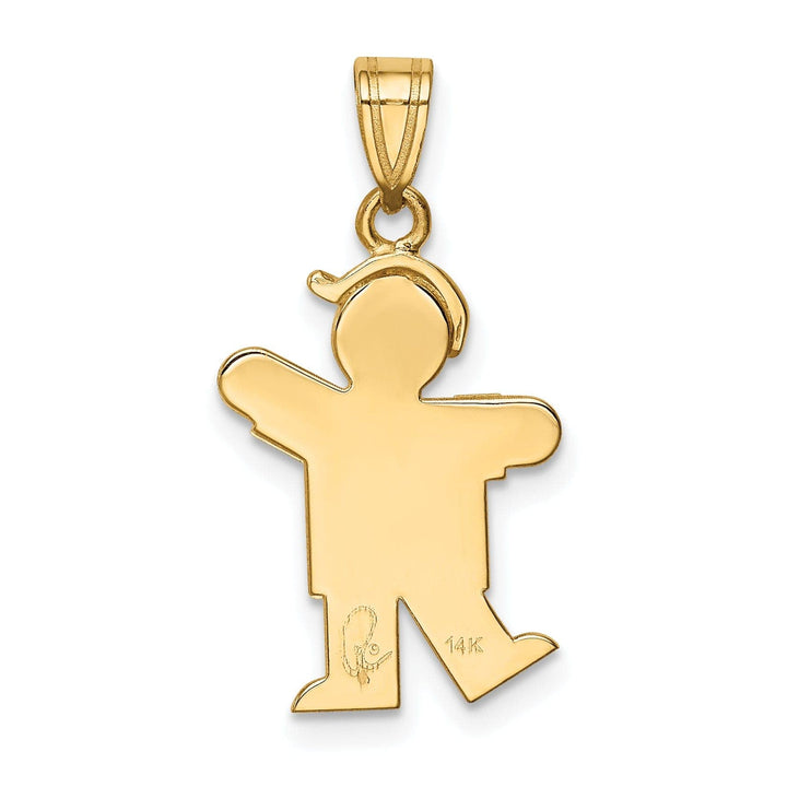 Lovely Rita's Pendants & Charms 14k Yellow Gold Polished Boy With Hat Kiss Charm