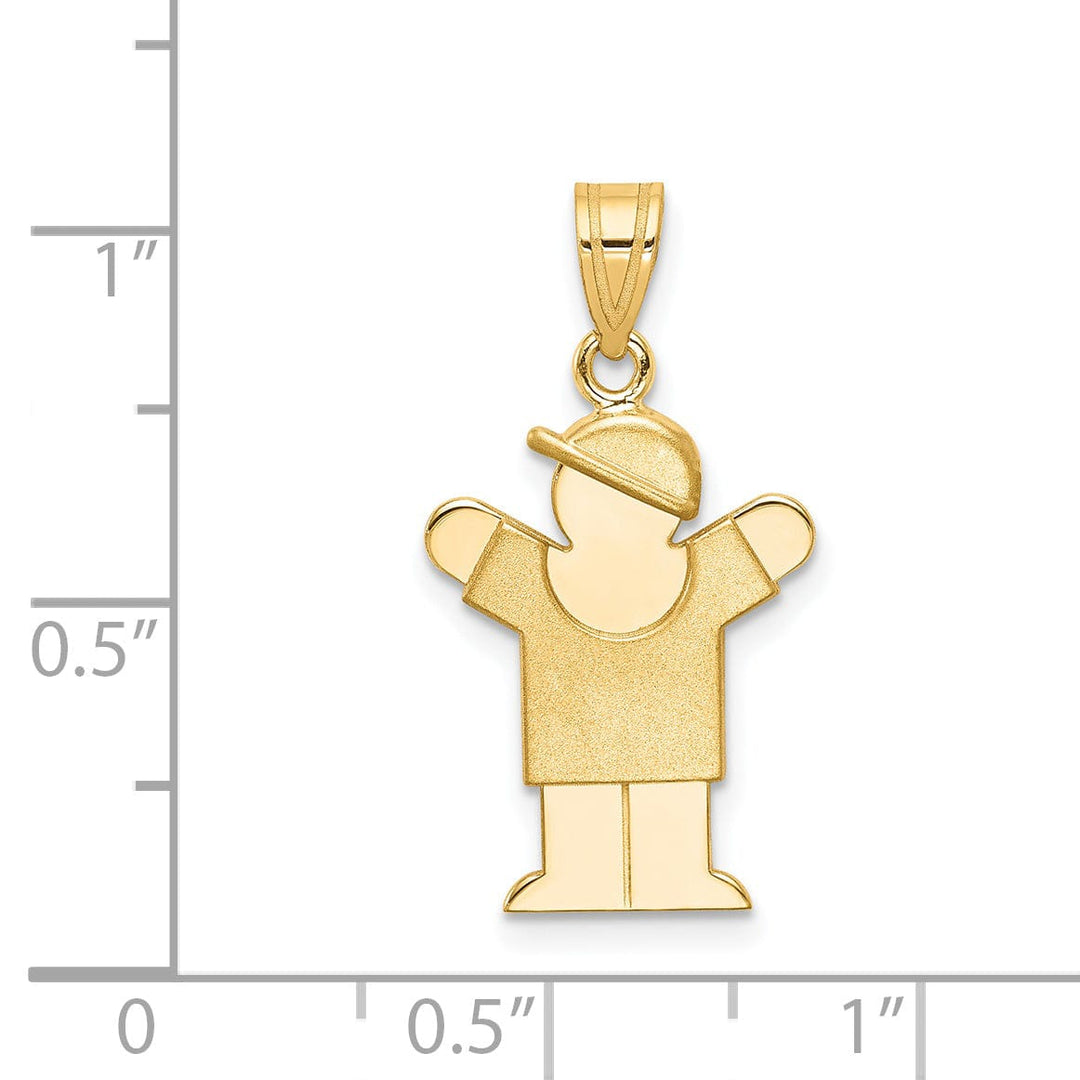 Lovely Rita's Pendants & Charms 14k Yellow Gold Polished Boy With Hat Love Charm