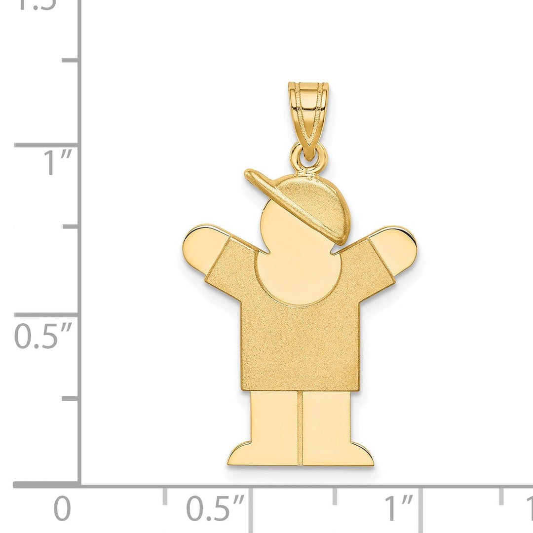 Lovely Rita's Pendants & Charms 14k Yellow Gold Polished Boy With Hat Love Charm