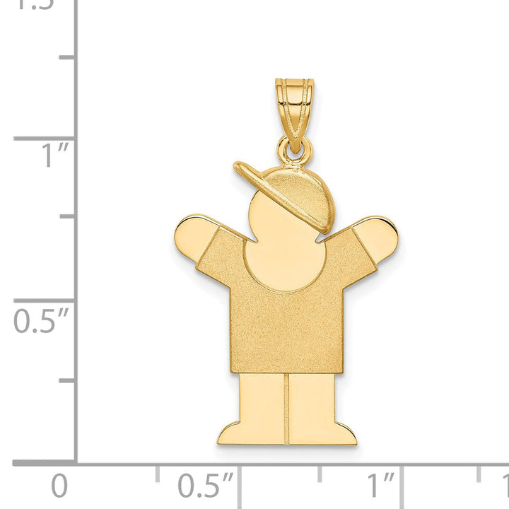 Lovely Rita's Pendants & Charms 14k Yellow Gold Polished Boy With Hat Love Charm