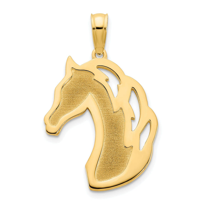 Lovely Rita's Pendants & Charms 14k Yellow Gold Polished Brushed Finish Horse Head Charm