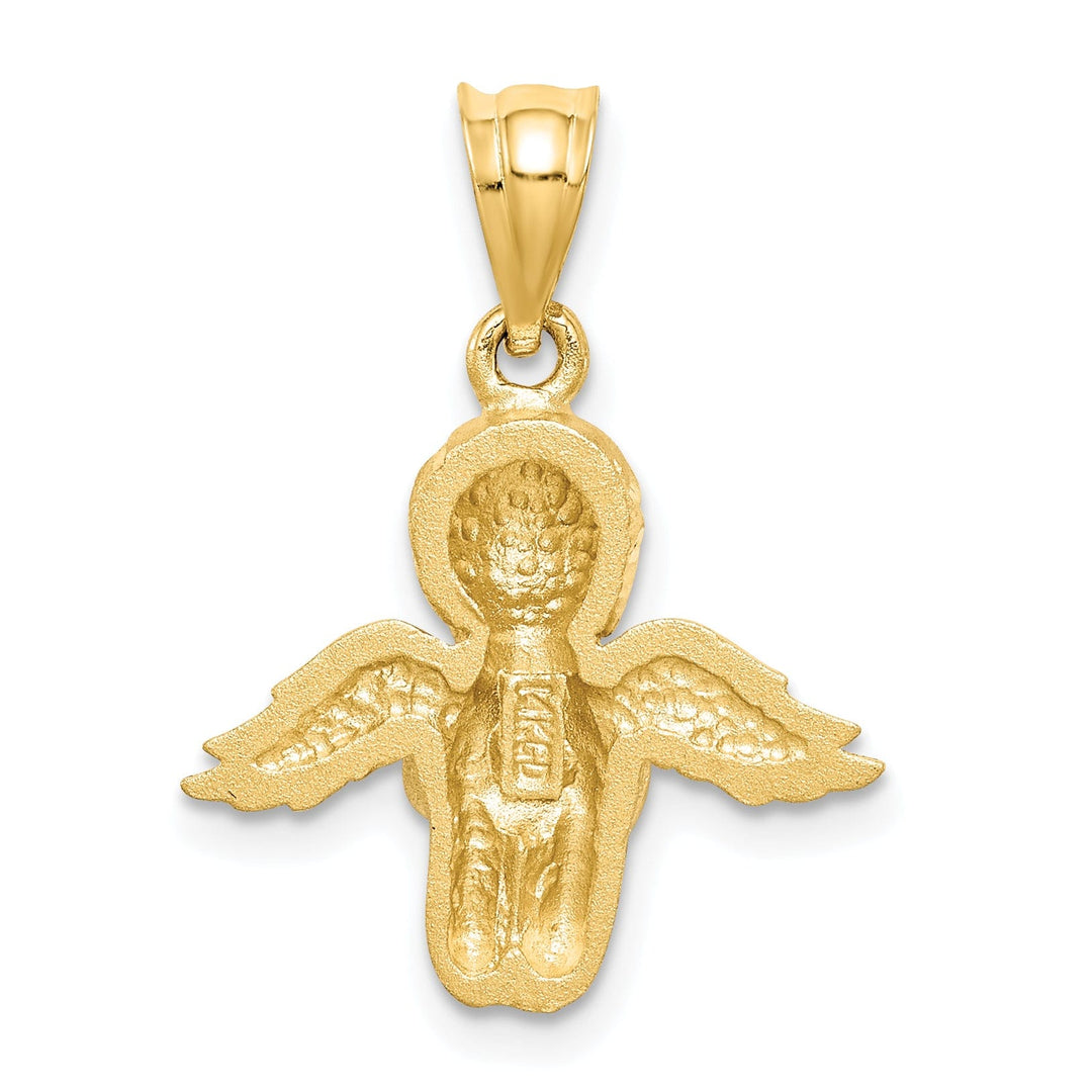 Lovely Rita's Pendants & Charms 14k Yellow Gold Polished Brushed Finish Solid Angel Praying Pendant