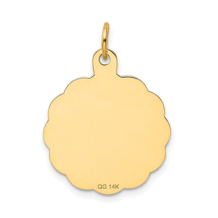 Lovely Rita's Pendants & Charms 14K Yellow Gold Polished Brushed Mens Swimming Disc Charm Pendant