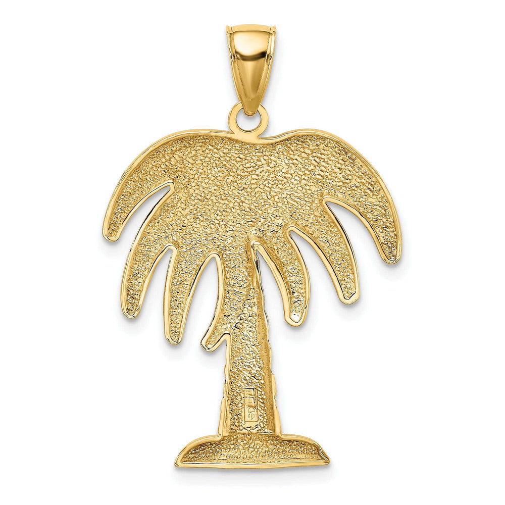 Lovely Rita's Pendants & Charms 14K Yellow Gold Polished Concave Shape Large Charleston Palm Tree Pendant