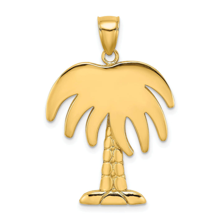 Lovely Rita's Pendants & Charms 14K Yellow Gold Polished Concave Shape Large Charleston Palm Tree Pendant